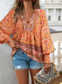 Floral Long Sleeve Women's Blouse