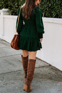 Chic Long Sleeve Smocked Dress