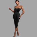 Fringe Detail Strapless Chic Dress