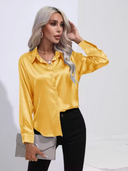 Chic Long Sleeve Satin Blouse