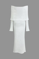 Chic Off-the-Shoulder Knit Maxi Dress