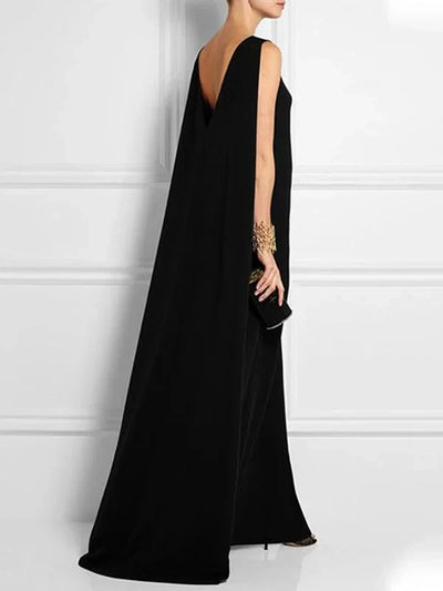 Stylish V-Back Sleeveless Maxi Dress