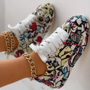 Trendy Women's Graffiti Print Sneakers