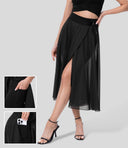 Chic High-Waisted 2-in-1 Midi Skirt