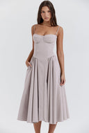 Corset-Style Midi Dress for Chic Elegance