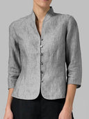 Chic Women's Blouse with Stand-Up Collar