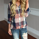 Checked Long Sleeve Women's Blouse for Effortless Style