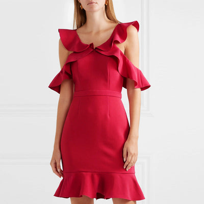 Off-Shoulder Ruffle Women's Dress for Stylish Elegance