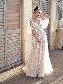 Floral Lace Maxi Dress for Women with Chic Sleeves