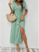 Flowy Sleeveless Maxi Dress with V-Neck Design