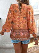 Floral Long Sleeve Women's Blouse