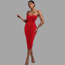 Fringe Detail Strapless Chic Dress