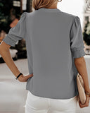 Chic Short Sleeve V-Neck Blouse