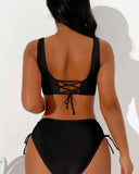 Chic Drawstring Bikini with Back Lacing