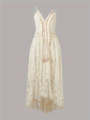 Boho Maxi Summer Dress | Spaghetti Straps & V-Neck Design
