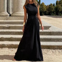 Chic Women's Long Sleeve V-Neck Maxi Dress