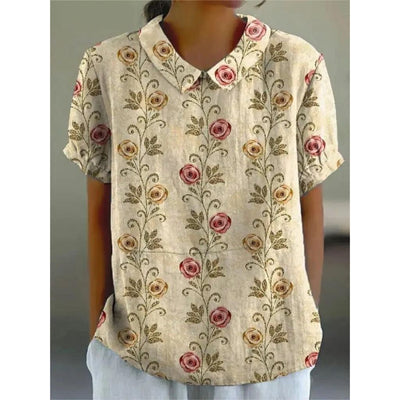 Floral Print Women's Blouse for Everyday Wear