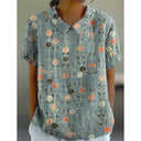 Pastoral Floral Cotton Blouse for Effortless Style
