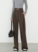 Chic Straight Pants with Pockets