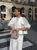 Women’s Satin Puff Sleeve Top