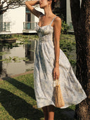 Floral Garden Midi Dress in Chic Style