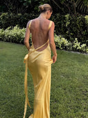 Asymmetrical Satin One-Shoulder Dress