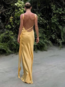 Asymmetrical Satin One-Shoulder Dress