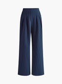 Chic Pinstripe Wide Leg Trousers for Effortless Style