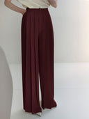 Chic Pleated High Waist Wide Leg Trousers