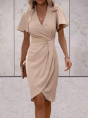 V-Neck Classic Wrap Dress in Chic Style