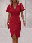 V-Neck Classic Wrap Dress in Chic Style