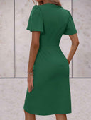 V-Neck Classic Wrap Dress in Chic Style