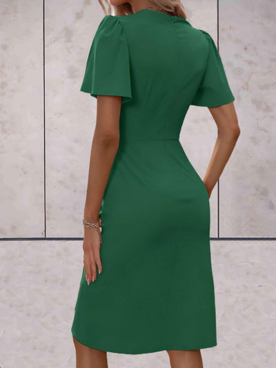 V-Neck Classic Wrap Dress in Chic Style