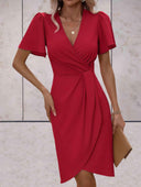 Chic V-Neck Wrap Dress in Classic Design