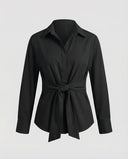 Chic Long-Sleeve Blouse with Stylish Tie