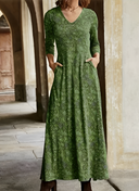 Vintage-Inspired Retro Pattern Maxi Dress