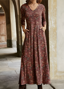 Vintage-Inspired Retro Pattern Maxi Dress