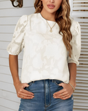 Trendy Puff-Sleeved Chiffon Top