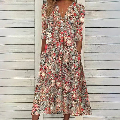 Floral Midi Dress - Hannah Style