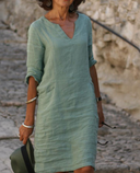 Chic Three-Quarter Sleeve Women's Dress