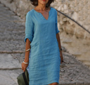 Chic Three-Quarter Sleeve Women's Dress