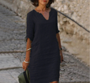 Chic Three-Quarter Sleeve Women's Dress