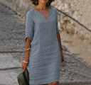 Chic Three-Quarter Sleeve Women's Dress