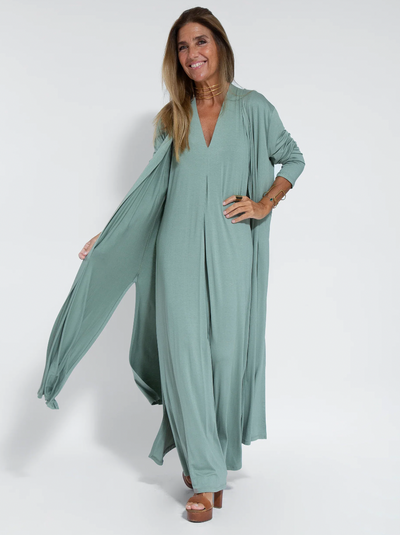 Chic Long Dress & Vest Set