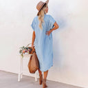 Chic Blue Loose Dress for Women