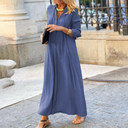 Chic V-Neck Summer Dress with Mid-Length Sleeves