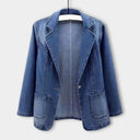 Chic Long Denim Blazer for Trendy Looks
