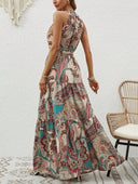 Vintage-Inspired Women's Retro Maxi Halterneck Dress