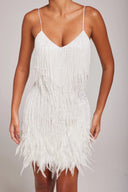 Margaret | Women's Fringe Feather Cocktail Dress for Events