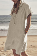 Button Down Cotton Beach Dress for Summer Fun